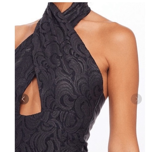 NWOT Eva Franco Anthropologie Faux Leather Twofer Dress Black Size 4